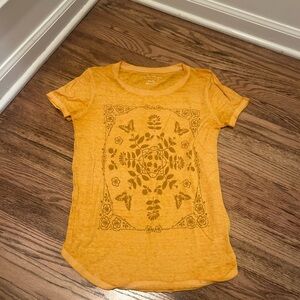 Lucky Brand Mustard Graphic Tee